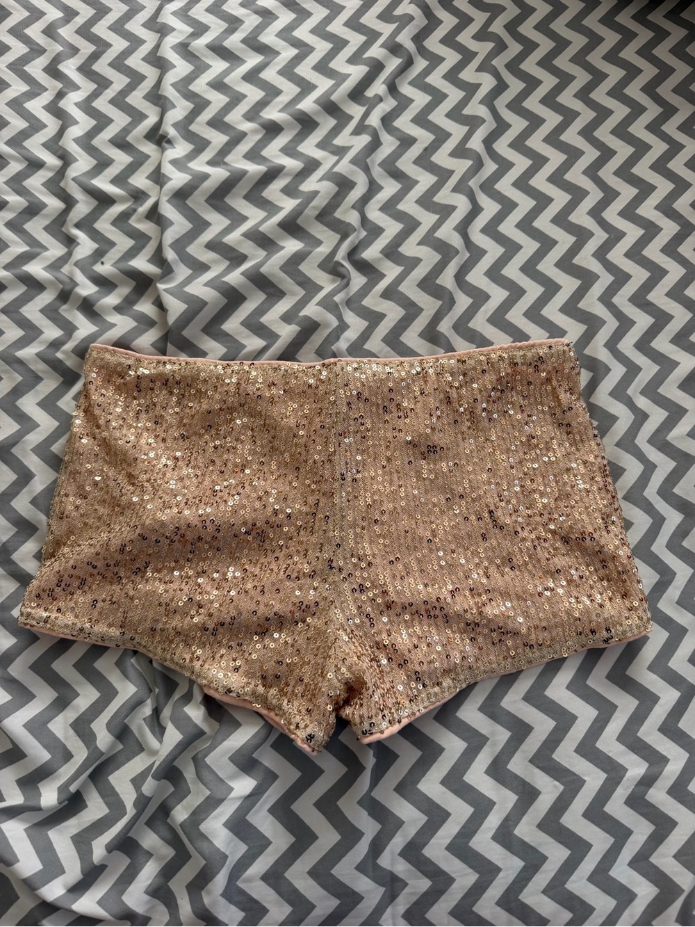 SHEIN Rose Gold Sequin Bike Shorts